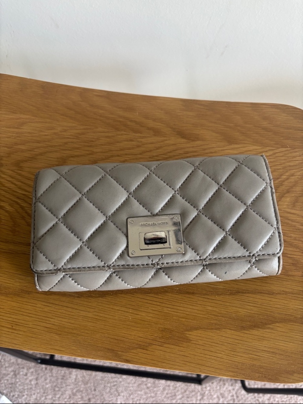Michael Kors Quilted Leather Continental Wallet - Gray